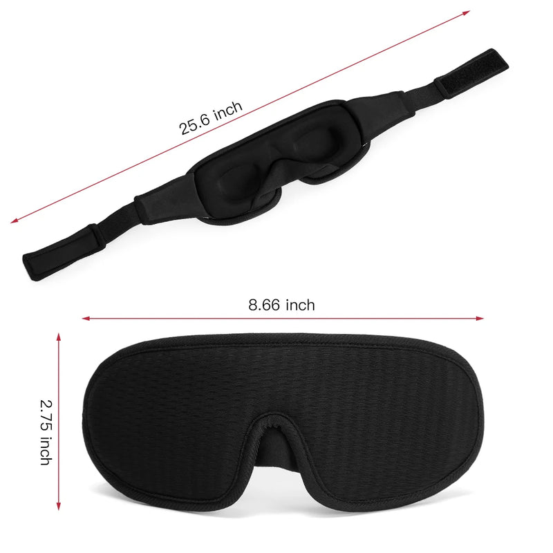 3D Light-Blocking Sleep Mask - Soft Padded Eye Shade for Ultimate Comfort