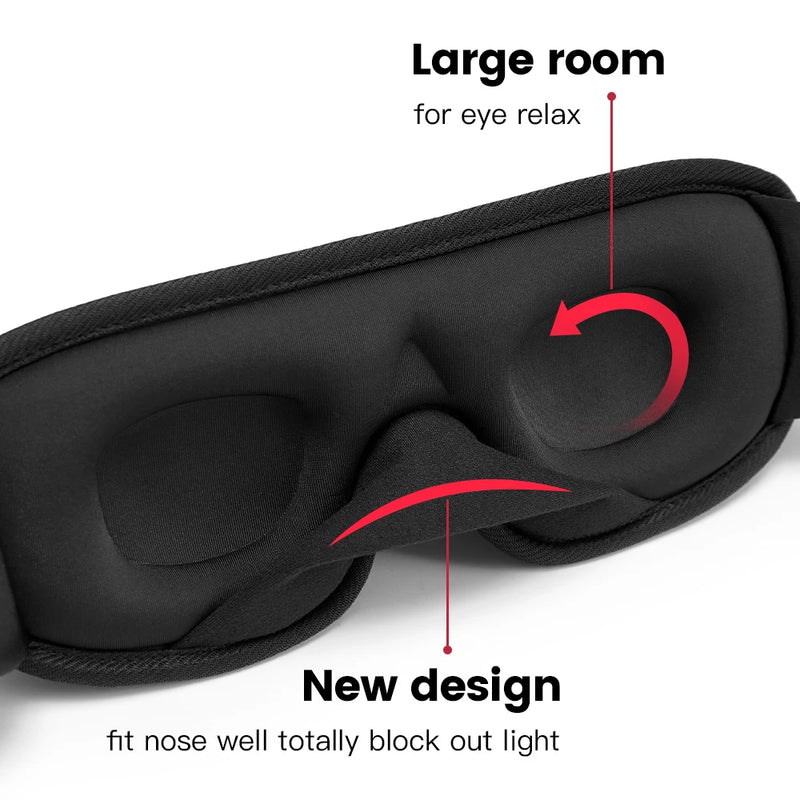 3D Light-Blocking Sleep Mask - Soft Padded Eye Shade for Ultimate Comfort