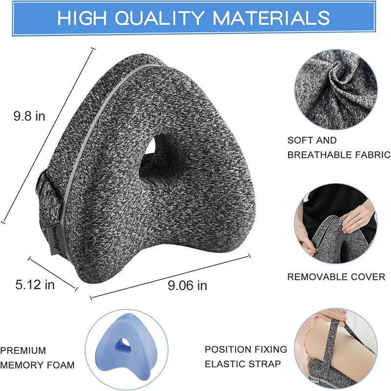 ErgoLeg Pillow - Ergonomic Leg Support Cushion for Sciatica Relief, Soft & Washable