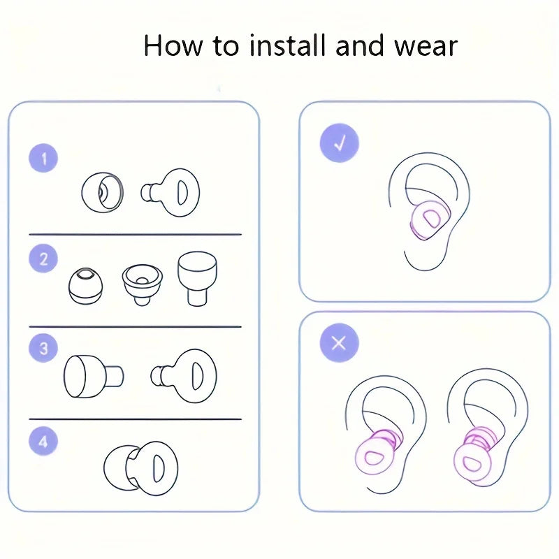 HUAK Silicone Earplugs - Noise-Canceling Earplugs for Swimming, Sleep & Soundproofing