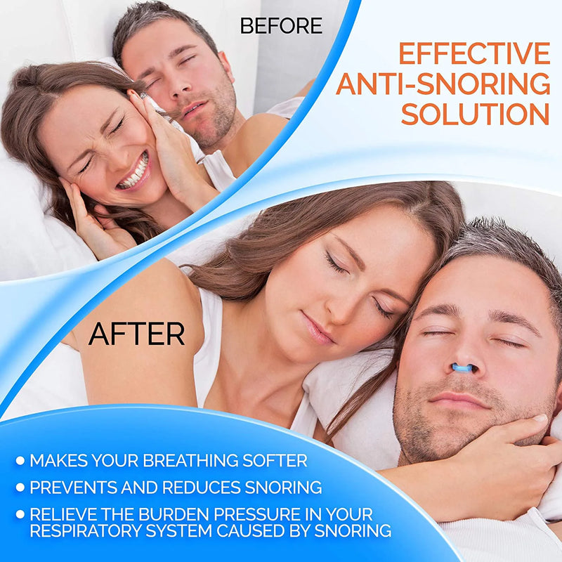 Silicone Magnetic Anti-Snore Nose Clip - Top-Rated Sleep Aid for Apnea Relief with Case