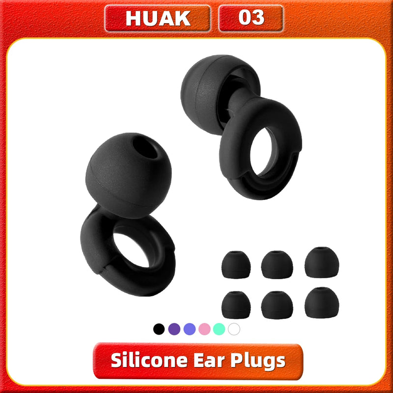HUAK Silicone Earplugs - Noise-Canceling Earplugs for Swimming, Sleep & Soundproofing
