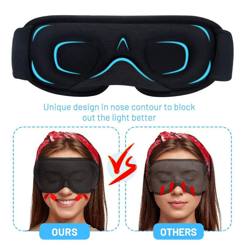 3D Light-Blocking Sleep Mask - Soft, Breathable Eye Mask for Travel & Relaxation