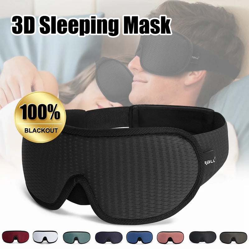 3D Light-Blocking Sleep Mask - Soft Padded Eye Shade for Ultimate Comfort